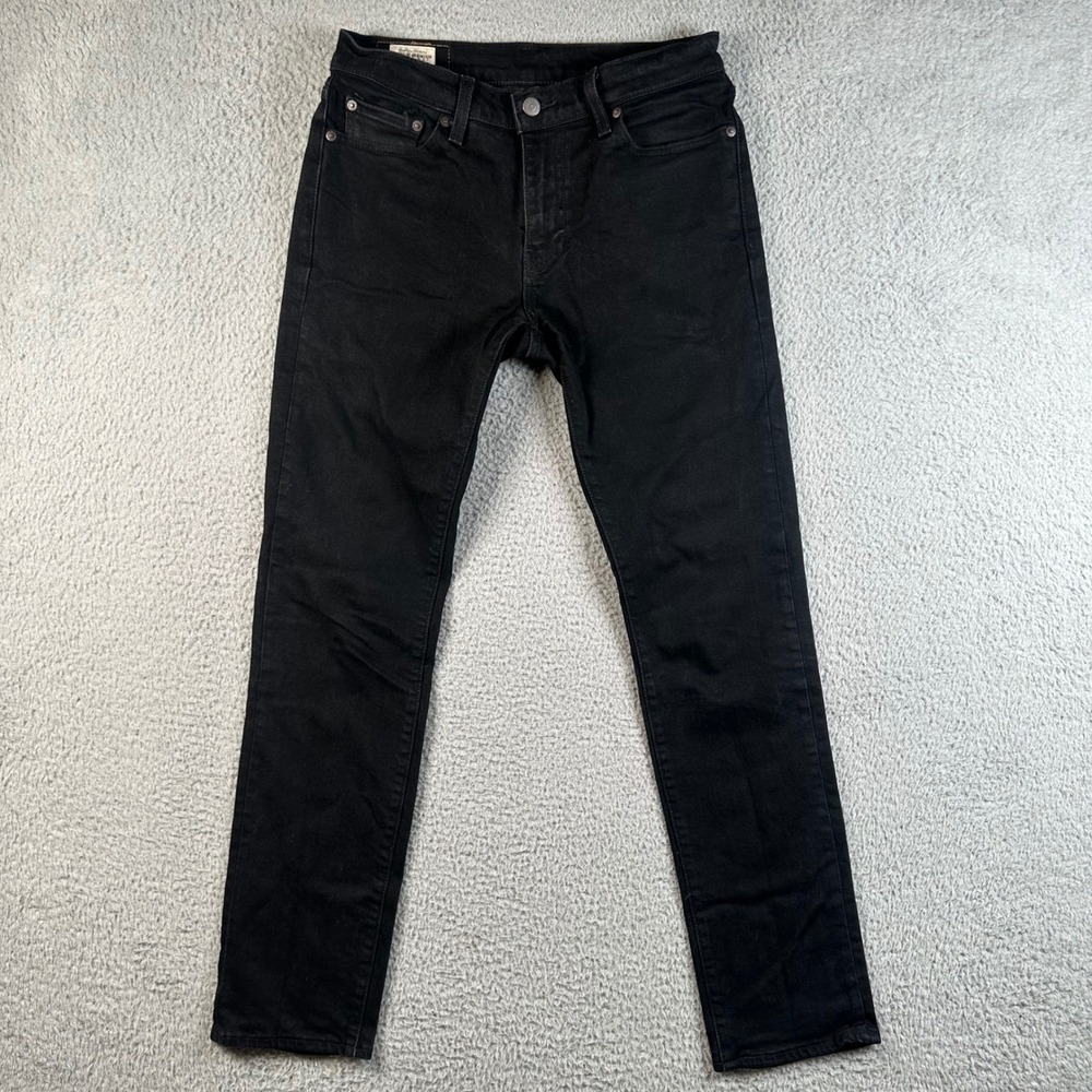 Levis 511 Slim Fit Mens Black Denim Jeans Big E W30 L32 Stretch Zip Fly Classic